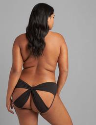 Lane Bryant Women's Open-Back Panty With Ring Detail 26/28 Black