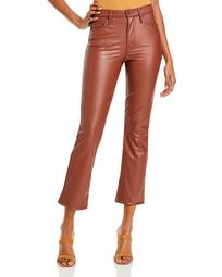 The Insider Faux-Leather Ankle Flare Jeans in Faux Show Tortoise Shell