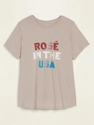 EveryWear "Rosé in the USA" Graphic Plus-Size Tee