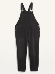 Straight Plus-Size Black Jean Overalls 