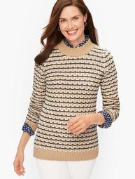Textured Stripe Mockneck Sweater