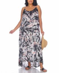 Plus Size Tie-Dyed Maxi Cover Up Dress