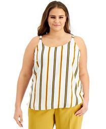 Trendy Plus Size Striped Tank Top, Created for Macy's