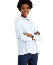 Plus Size Long-Sleeve Shirt, Created for Macy's