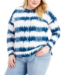 Plus Size Striped Sweatshirt, Created for Macy's