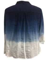 INC Plus Size Cotton Ombré Tie-Front Shirt, Created for Macy's