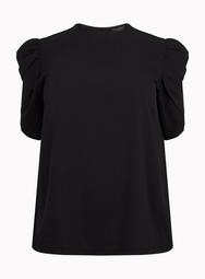 **DP Curve Black Puff Sleeve Woven Top