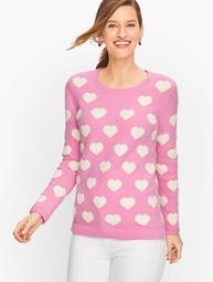 Soft Terry Hearts Crewneck Sweater