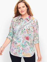 Classic Cotton Shirt - Festive Floral Paisley