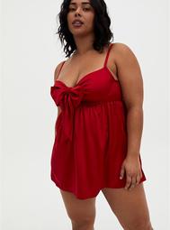 Red Satin Bow Babydoll