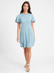 Petite Flutter-Sleeve Mini Dress