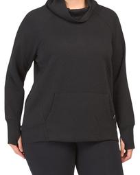 Plus Quilted Cowl Long Sleeve Top