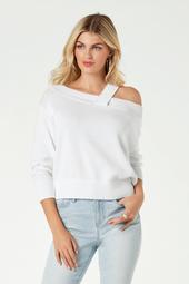 Off-The-Shoulder One-Strap Sweater