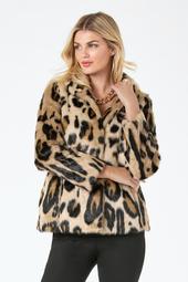 Leopard Print Faux-Fur Coat
