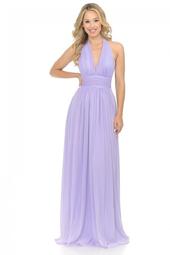 Lilac Halter Top Long Formal Dress