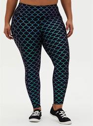 Black Mermaid Wicking Active Legging With Pockets