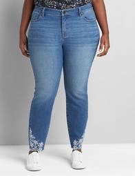 Signature Fit Skinny Jean - Dark Wash With Embroidered Hem