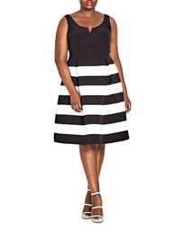 Fair Lady Striped Fit-and-Flare Dress