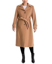 Plus Size Single-Breasted Belted Maxi Coat, Created for Macy's