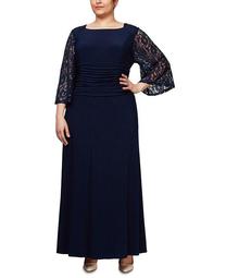 Plus Size Bell-Sleeve Gown