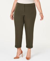 Plus Size Cuffed Ankle Pants