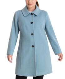 Plus Size Single-Breasted Club-Collar Coat, Created for Macy's