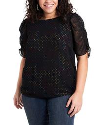 Women's Plus Size Ruched Sleeve Tee