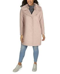 Plus Size Faux-Fur-Collar Walker Coat, Created for Macy's