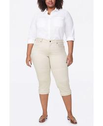 Women's Plus Size Marilyn Straight Crop Jeans with Frayed Cuffs
