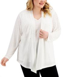 Plus Size Studded Layered-Look Top