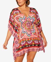 Plus Size Printed Chiffon Cover-Up