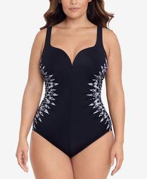 Plus Size Printed Labyrinth Temptress One-Piece Swimsuit