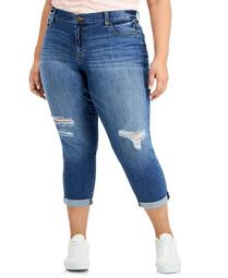 Trendy Plus Size Destructed Girlfriend Jeans