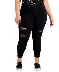 Trendy Plus Size Destructed Curvy Skinny Ankle Jeans