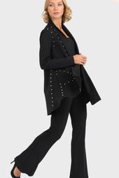 Beautiful black and gold studded swing jacket. Two side pockets, long sleeves.