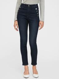 High Rise Universal Legging Jeans with Button Pockets