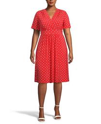 Plus Size Bolero Dot-Print Dress