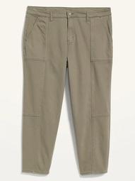 Extra High-Waisted Secret-Slim Pockets Sky Hi Straight Plus-Size Utility Jeans