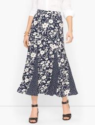 Floral & Dots Midi Skirt
