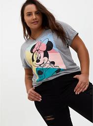 Disney Minnie Mouse Pastel & Heather Grey Crew Top