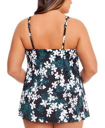 Plus Size Printed Layered Tummy-Control One-Piece Swimsuit, Created for Macy's