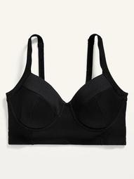 Textured-Rib Bralette Plus-Size Underwire Swim Top for Women