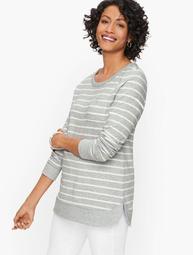 Curved Hem Stripe Pullover