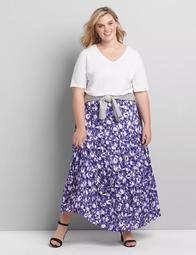 Floral Seamed Maxi Skirt