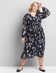 Floral Button-Front Fit & Flare Dress