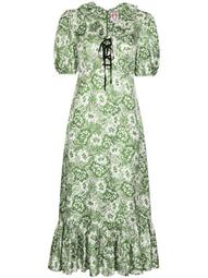 Oakley floral-print silk midi dress