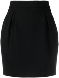 high-waist darted mini skirt