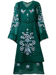 embroidered bohemian-style midi dress