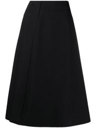 wrap-style mid-length skirt