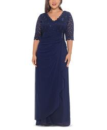 B&A by Plus Size V-Neck Gown